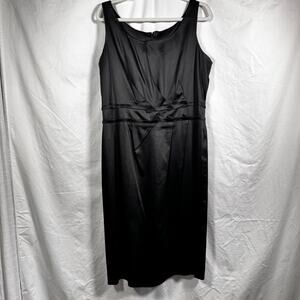 Vintage NWT Talbots Satin Dress Size 14 Classic Little Black Dress